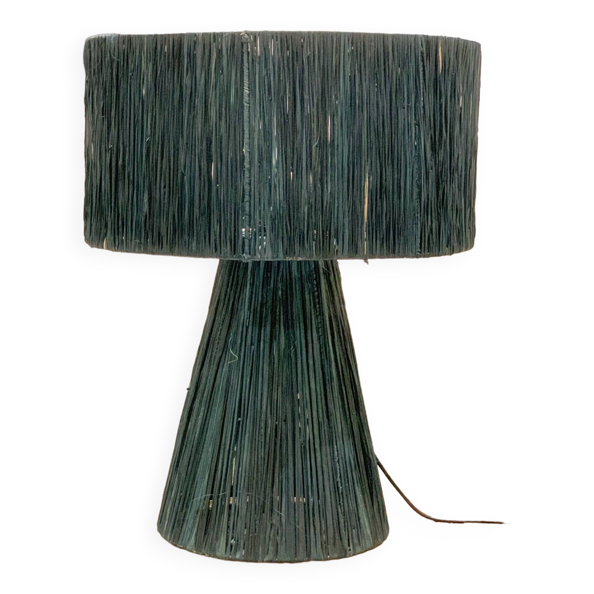 Night blue raffia table lamp