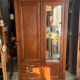 Antique Parisian wardrobe with mirror, hanging space and drawers.