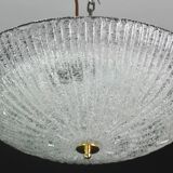 Vintage Italian Transparent Murano Glass Flush Mount Light