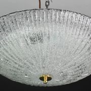 Vintage Italian Transparent Murano Glass Flush Mount Light