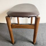 Stool in wood & leather 50/60