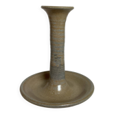 Bougeoir en céramique beige et bleue