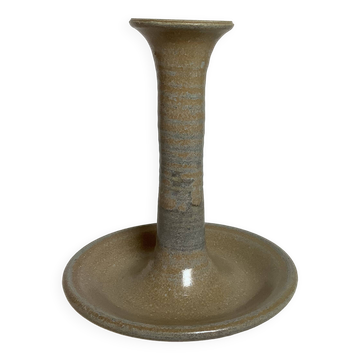Beige and blue ceramic candlestick