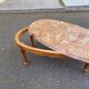 Vintage Louis XV coffee table in solid wood and pink marble.