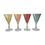 Set 4 colored wine glasses