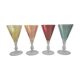 Set 4 colored wine glasses