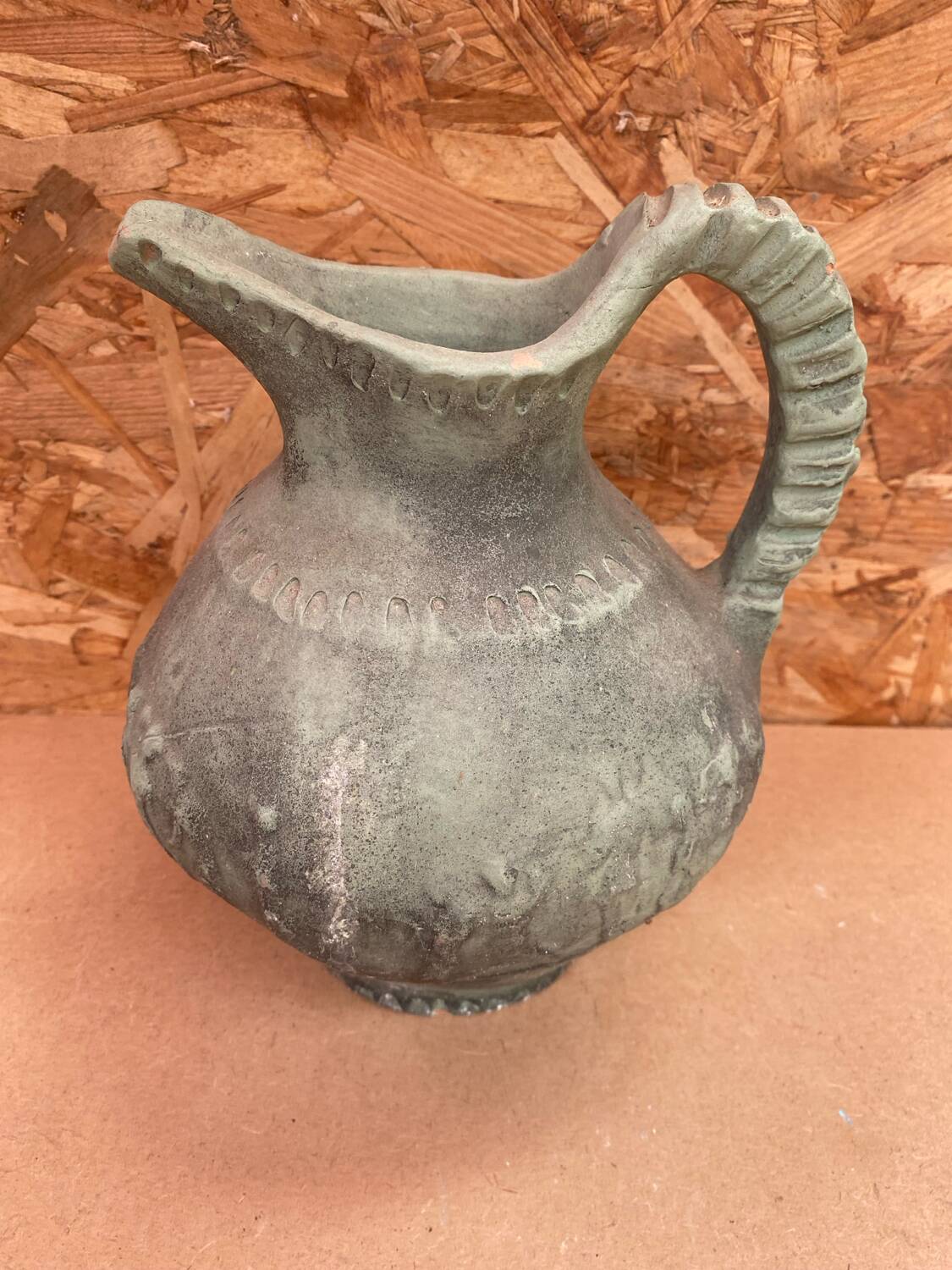 Antique marcelo jornet pitcher green terracotta vintage