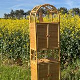 Storage unit, rattan bookcase, 1970