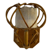 Vintage rattan wall lamp