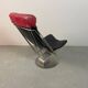 Mid-Century Danish Design ‘Interdane’ Lounge Chair in Black & Red