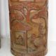Two carved bamboo pots, pair of brush pots China late 19th early 20th century