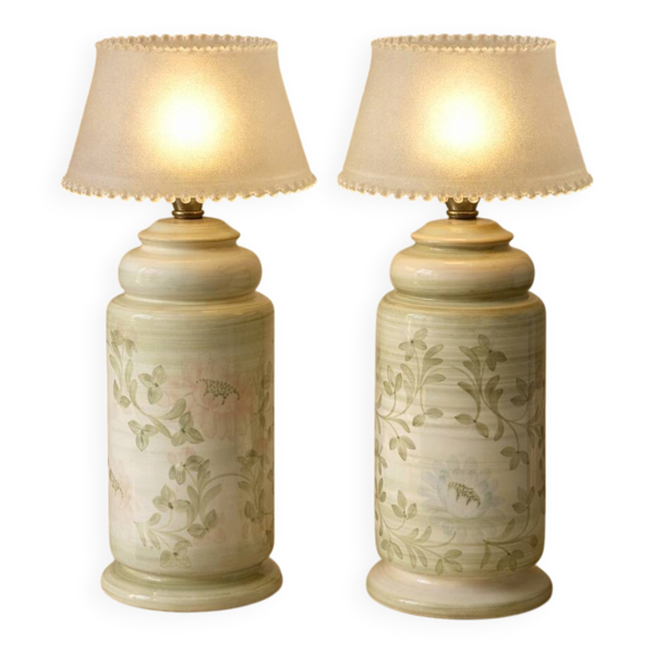 Paire de pieds de lampe Jersey Pottery