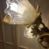Antique wall light fixture ceiling lamp florentine bouquet floral design 1970