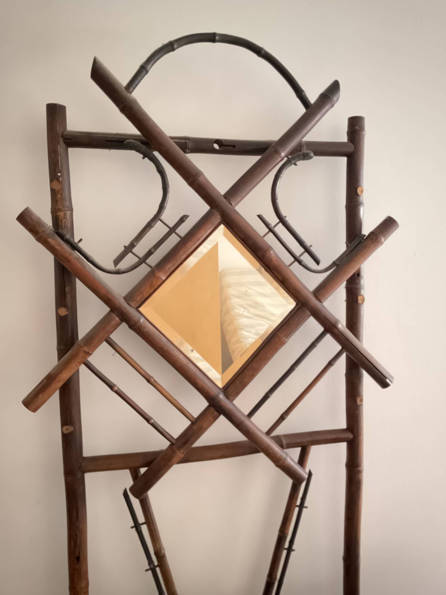 Coat rack for hats and umbrellas, bamboo, 19th century.