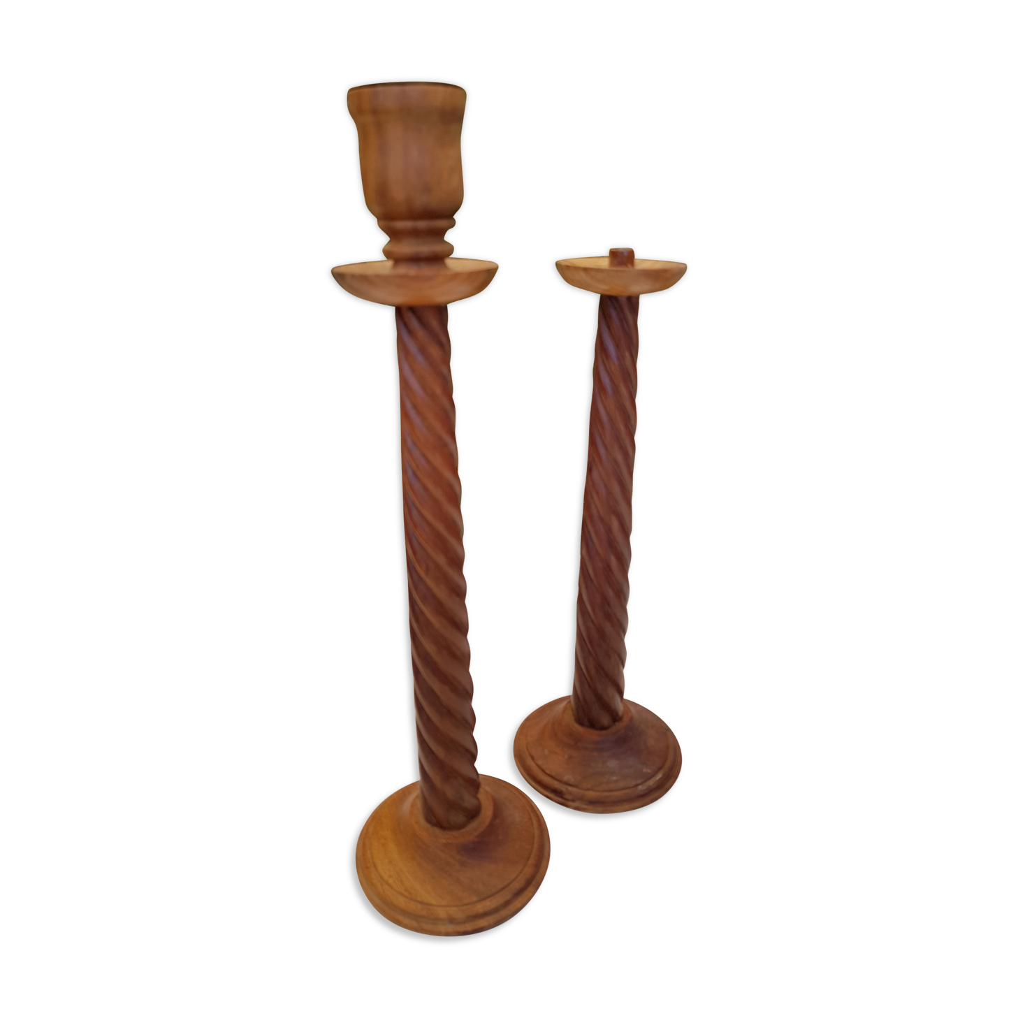 Duo de bougeoirs en bois