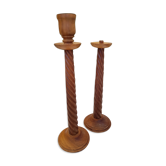 Duo de bougeoirs en bois