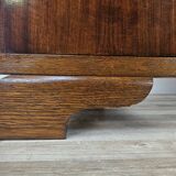 1930s oak open desk with drawers