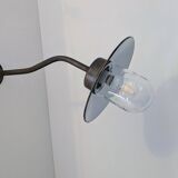 Antique wall light – Swan neck – Green enamelled sheet metal