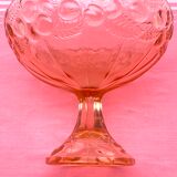 Cup mounted on foot patterns fruit glass pink