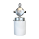 Vintage aluminium industrial lamp with milk glass, 1970s