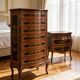 Wooden bedroom suite with inlays in mid-century Italian style, by Pacifici Prete, Rome.