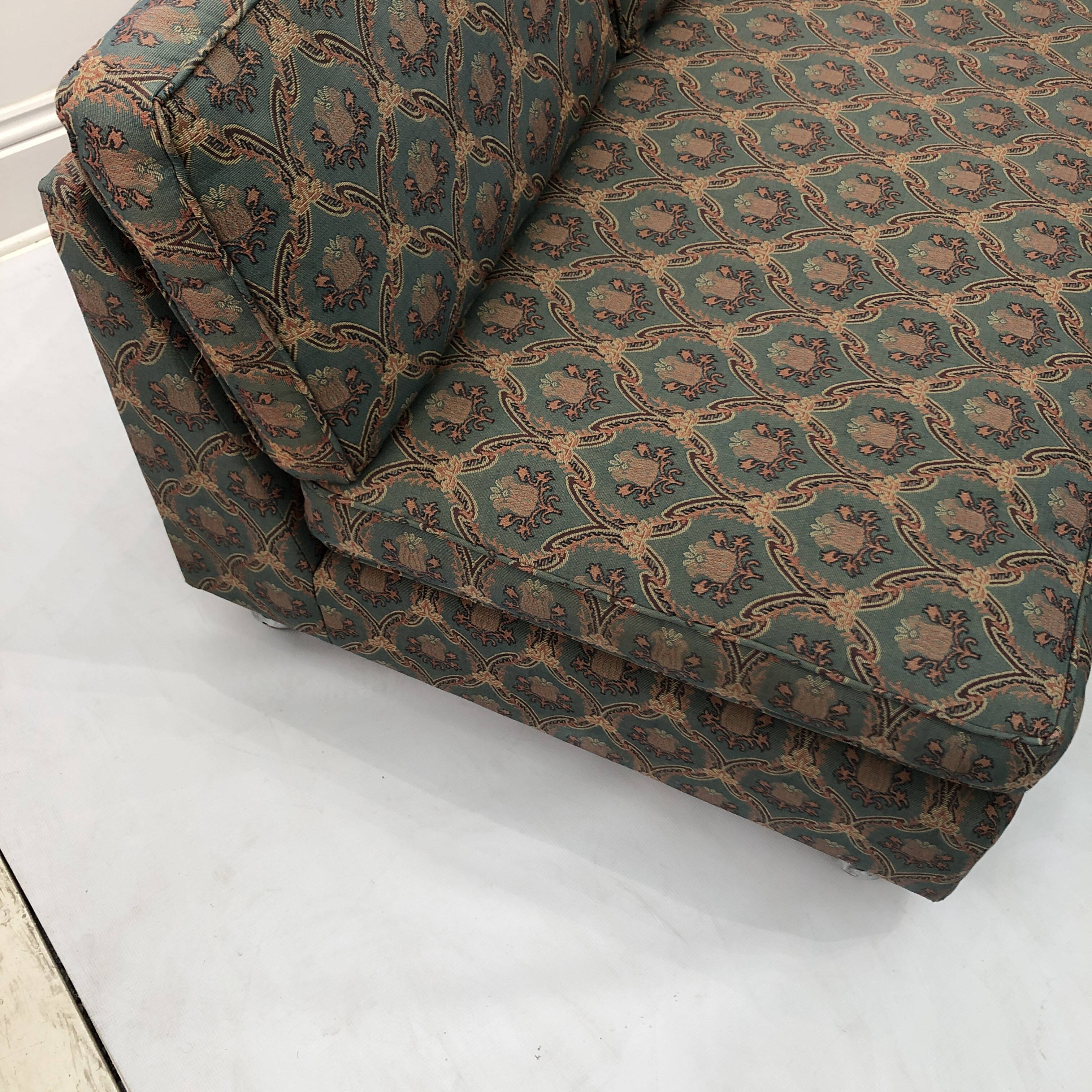 Low Tuxedo Two Seater Sofa On Wheels Mid Century Modern Settee 1960s Multicolour