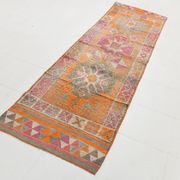 Pink Oriental Vintage Runner Rug, 86x309Cm