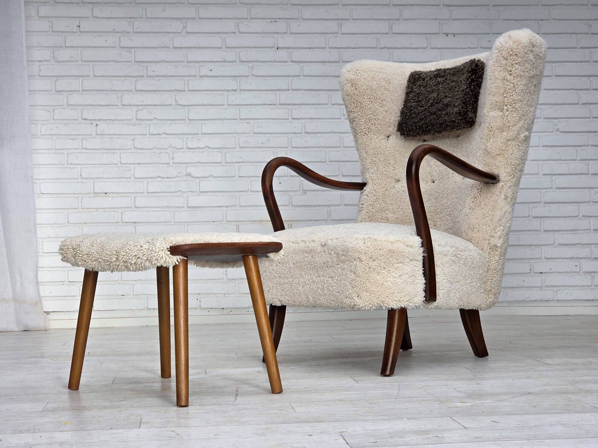 1960s, Danish design by A. Christensen for Slagelse Møbelværk, sheepskin.