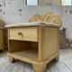 Pair of travertine bedside and rattan palm tree "vivai del sud"