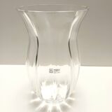 Transparent Murano Glass Vase by Moretti and Nason, Labeled, Italy 1990s