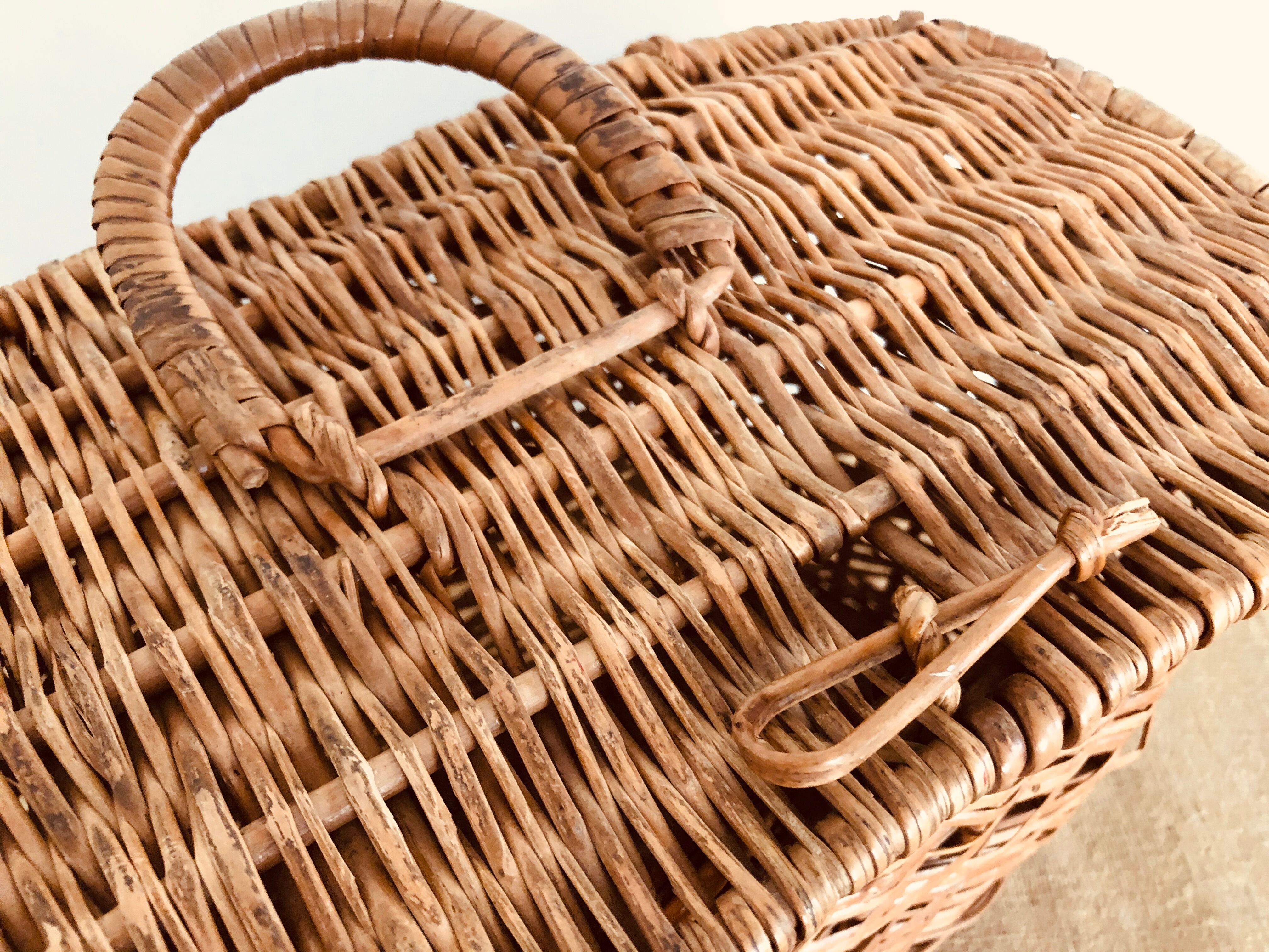 Old woven wicker basket