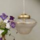Vintage art deco globe pendant light in white and gold frosted glass
