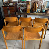 5 chaises empilables vintage — Rainer Schell  Schlapp Möbel 1960s