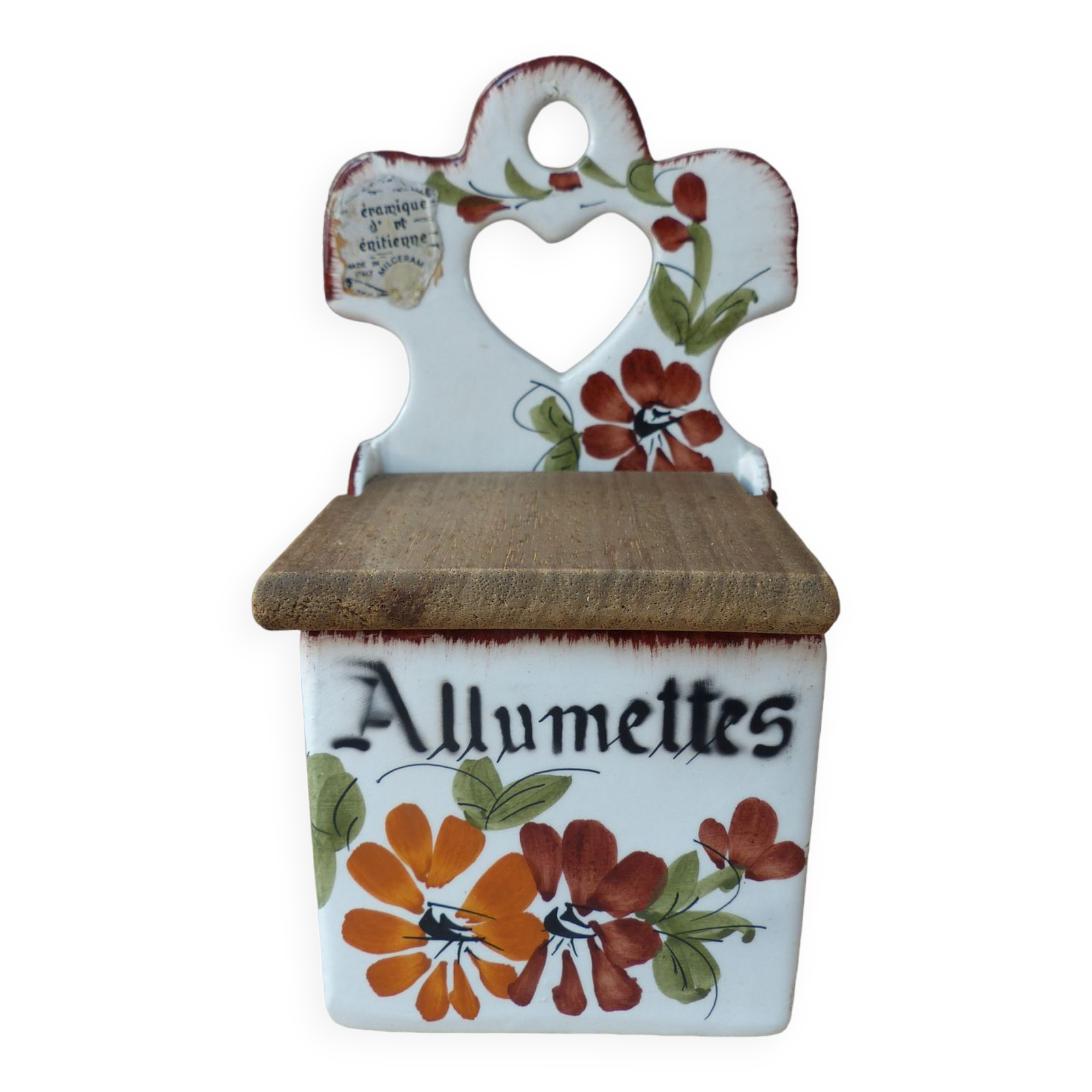 Old Ceramic Matchbox Italy