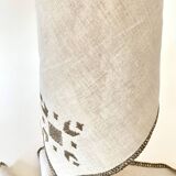 6 serviettes lin coton, décor brodé