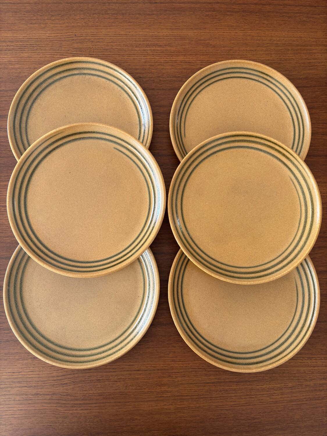Lot de 6 assiettes en grès sarreguemines - grès vintage