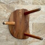 Vintage wooden tripod stool 1950