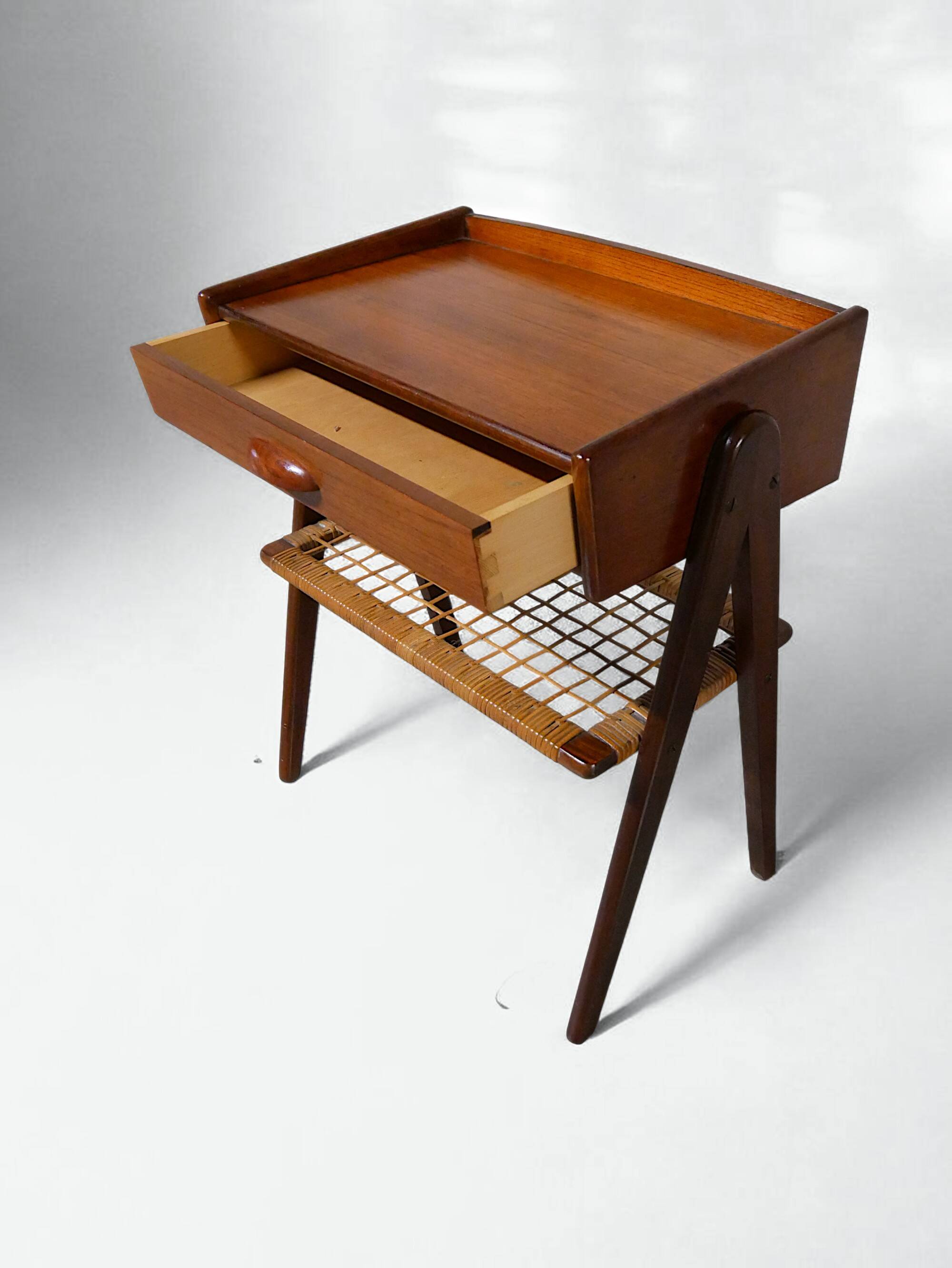 Danish bedside table in teak by Soren Rasmussen - Vintage 1960