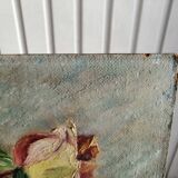 Oil on still life panel with roses