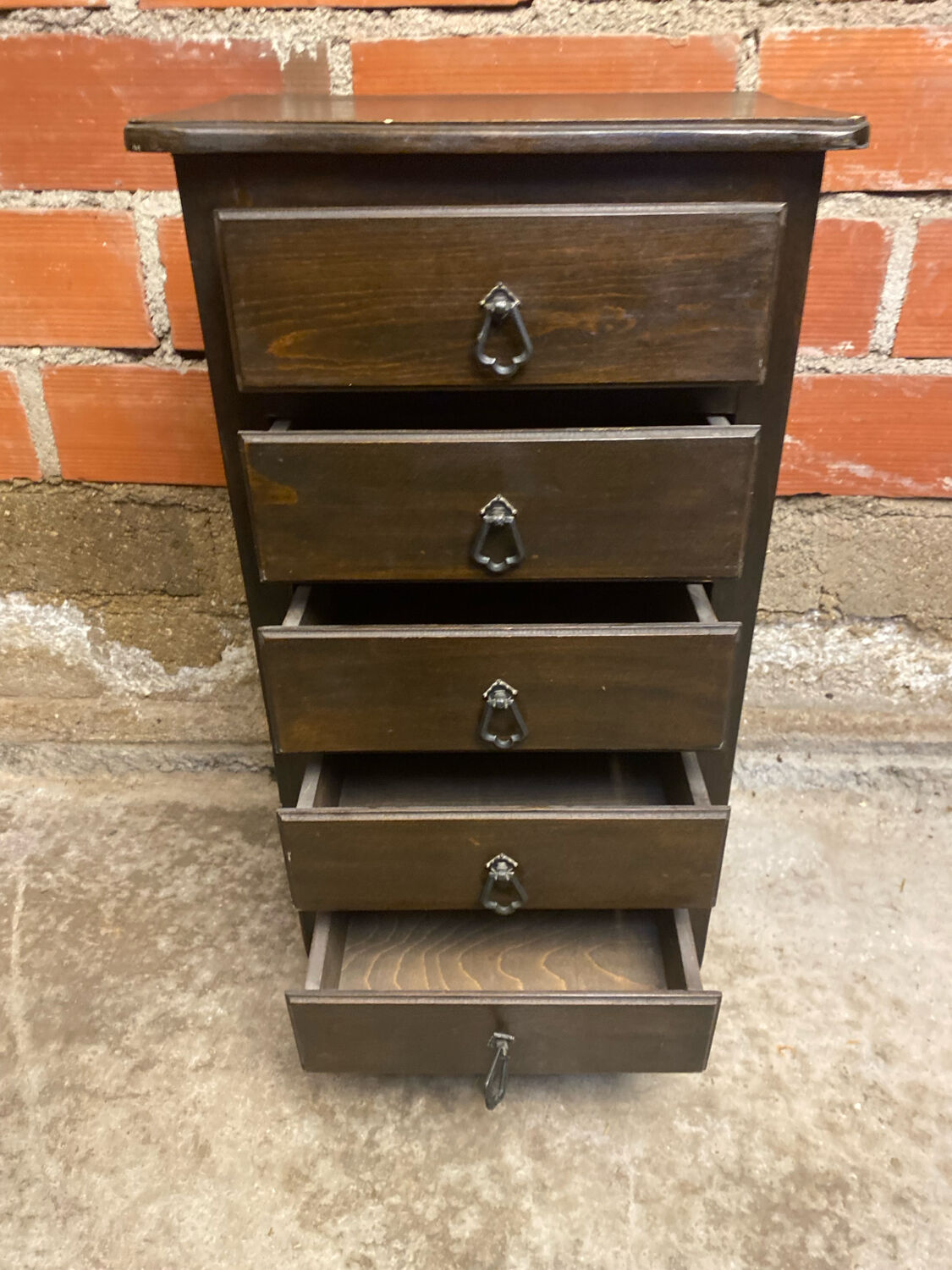 Antique Chest of Drawers with 5 Drawers Vintage Wood #D396