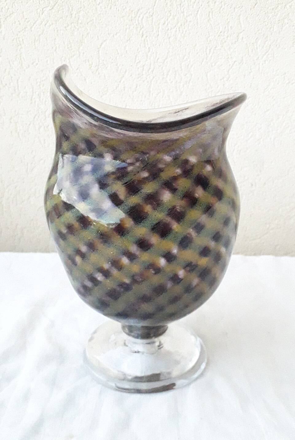 Glass vase on a stand