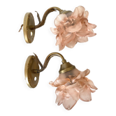 Pair of flower swan neck appliques