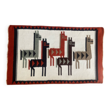 Tapis Kilim vintage en laine tissée