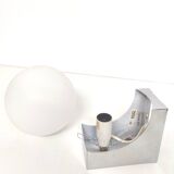 Opaline ball globe wall light on chrome metal base