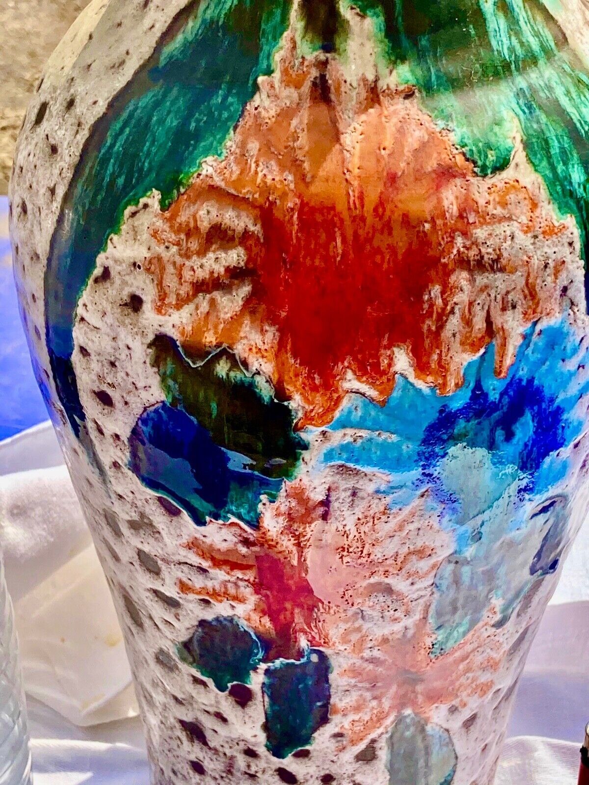 Ceramic vase Vallauris 1950 vintage Marius Bessone