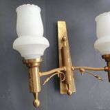 Pair of antique gold wall sconces