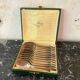Set of 12 Ravinet D'enfert Art Deco dessert spoons