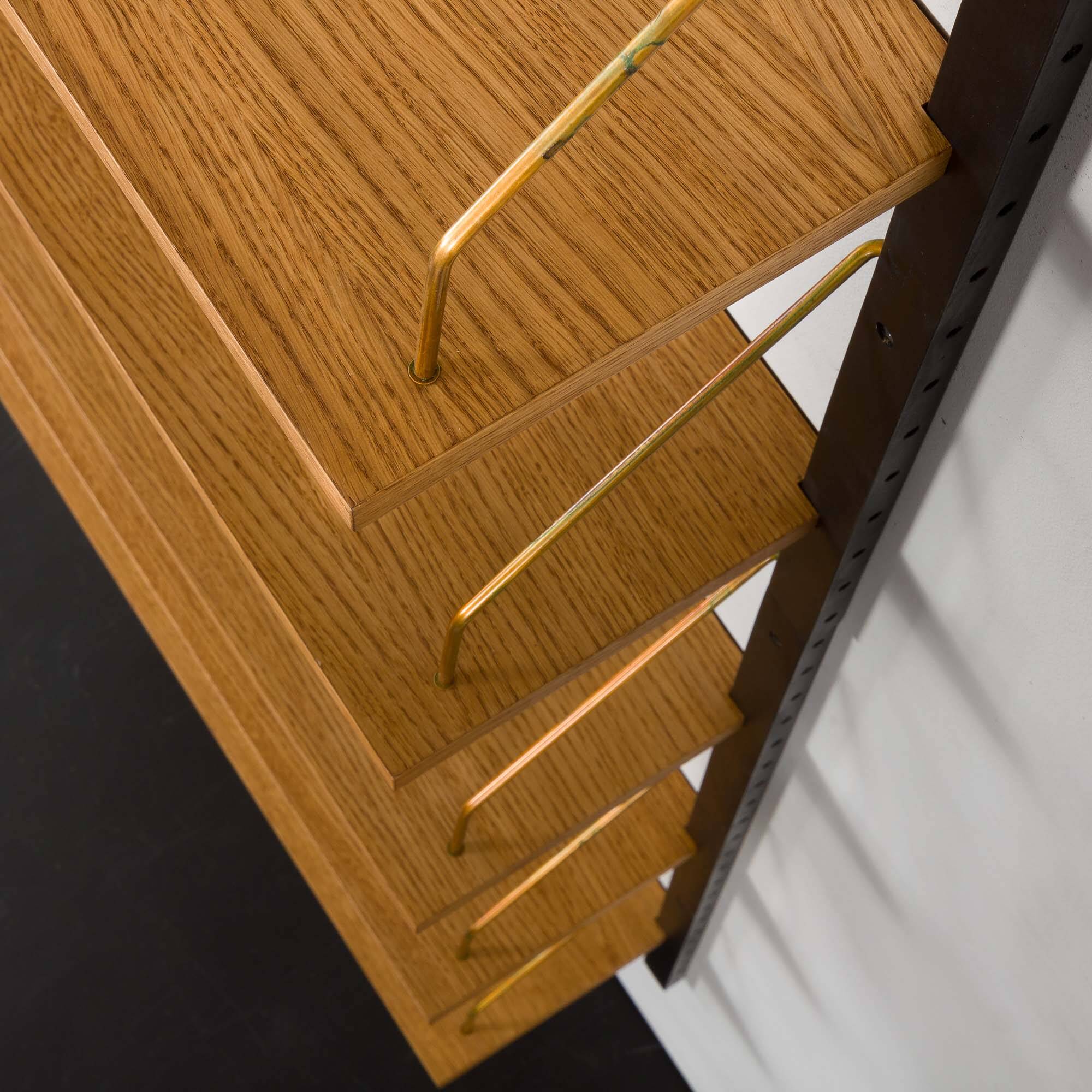 Set of six upcycled oak shelves in Poul Cadovius style.