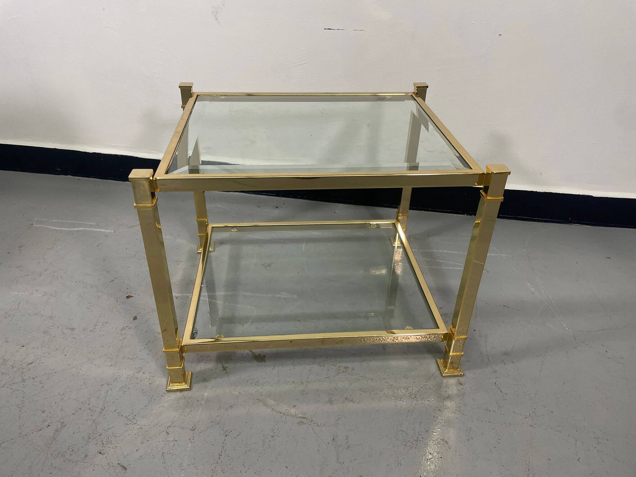 Vintage two-tier glass coffee table
