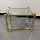 Vintage two-tier glass coffee table